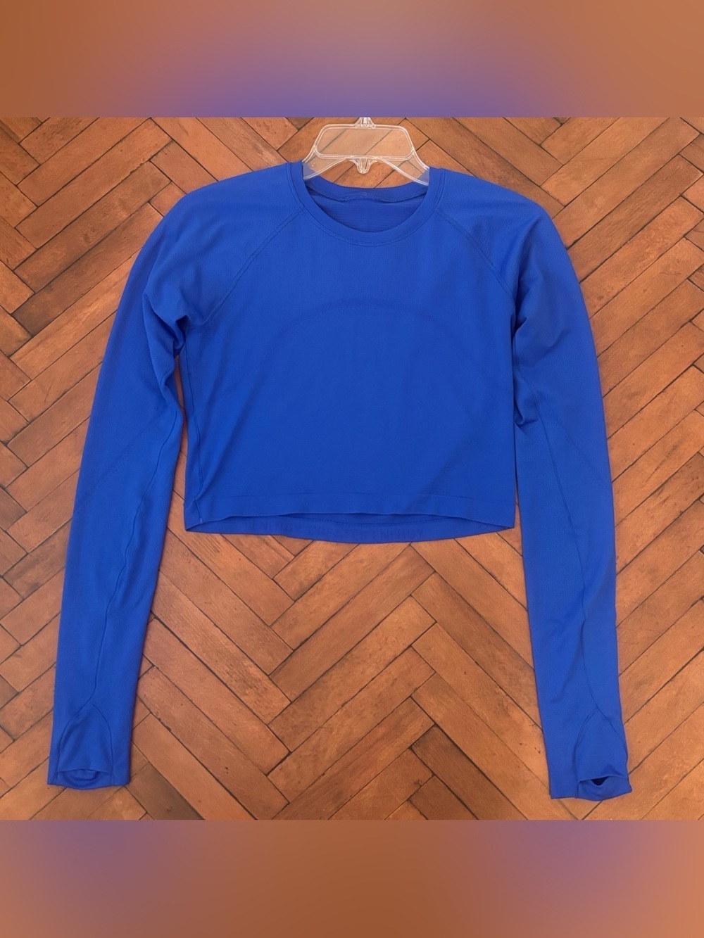 Lululemon Swiftly Tech Cropped Long Sleeve Shirt 2.0 In Blue Size 8
